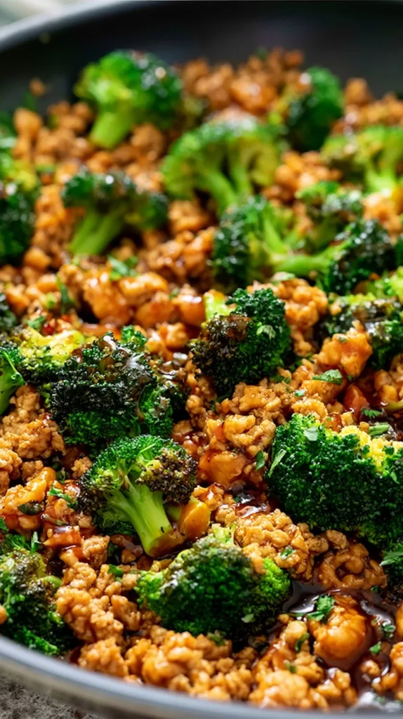 Honey Sriracha Ground Chicken and Broccoli Recipe