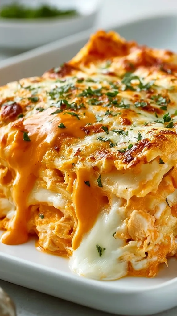 Cheesy Buffalo Ranch Chicken Lasagna Recipe