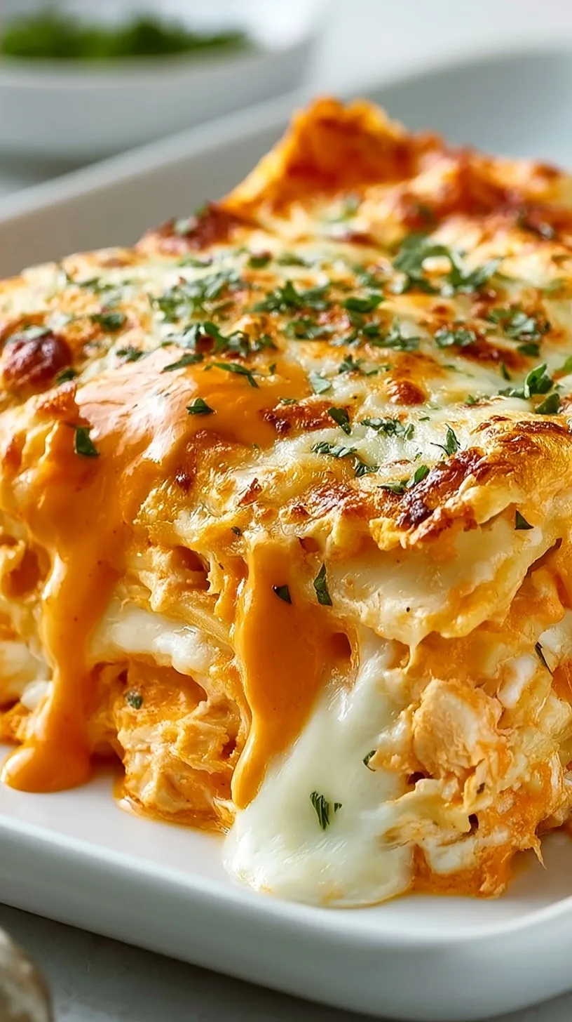 Cheesy Buffalo Ranch Chicken Lasagna Recipe