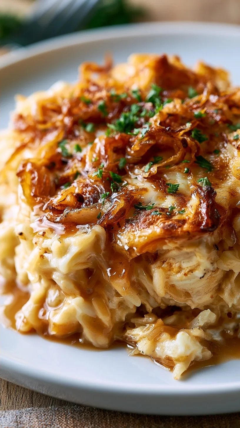 French Onion Chicken Orzo Casserole: A Creamy One-Pot Meal