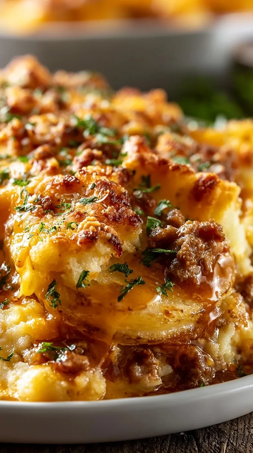Cheesy Hamburger Potato Casserole Recipe