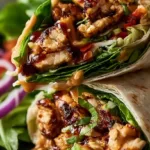 Thai Peanut Chicken Wraps with Savory Ginger Sauce