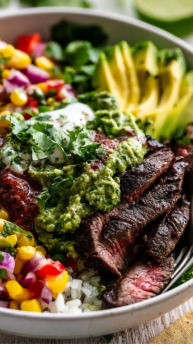 Cilantro Lime Steak Bowls with Fresh Avocado