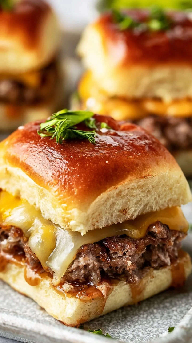Hawaiian Roll Cheeseburger Sliders