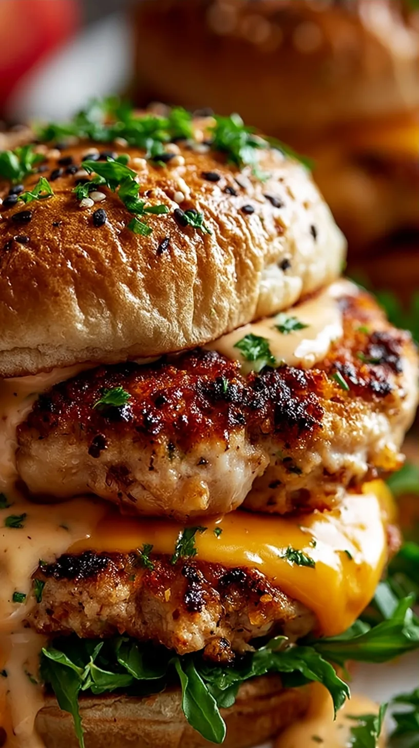 Cheddar Ranch Chicken Burgers Recipe