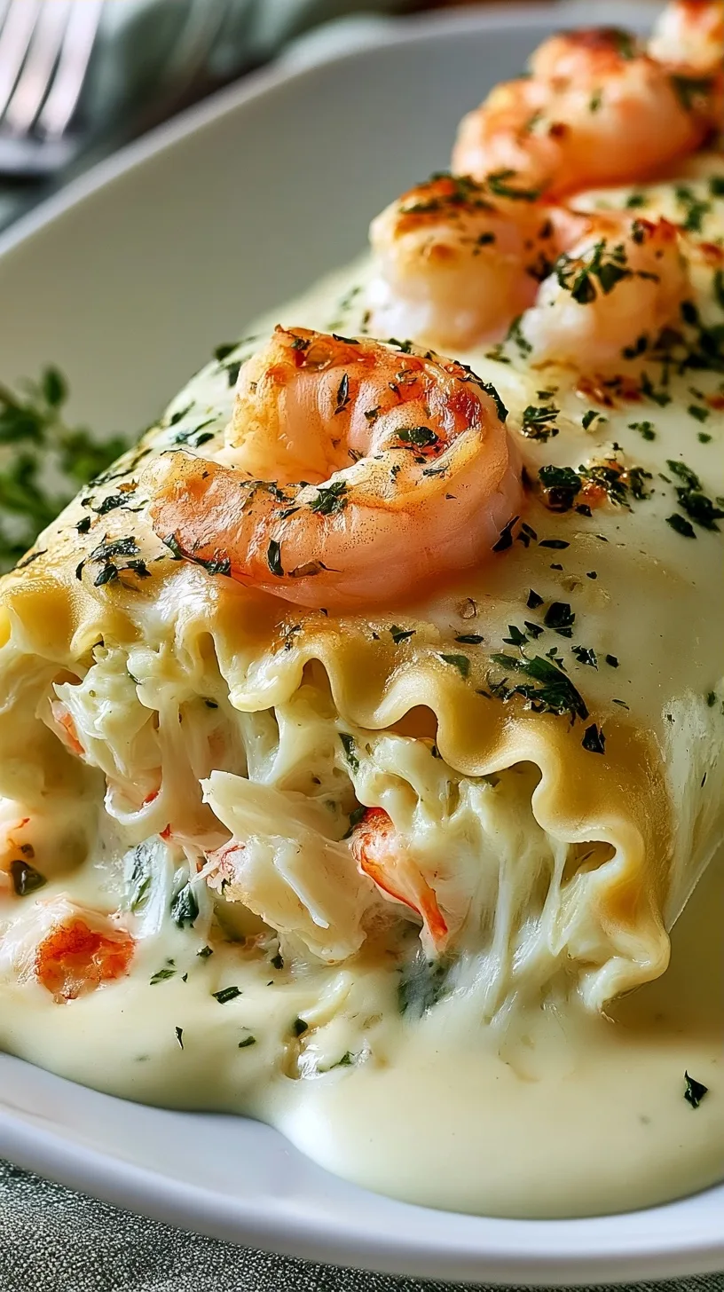Shrimp & Crab Alfredo Lasagna Roll-Ups You’ll Crave