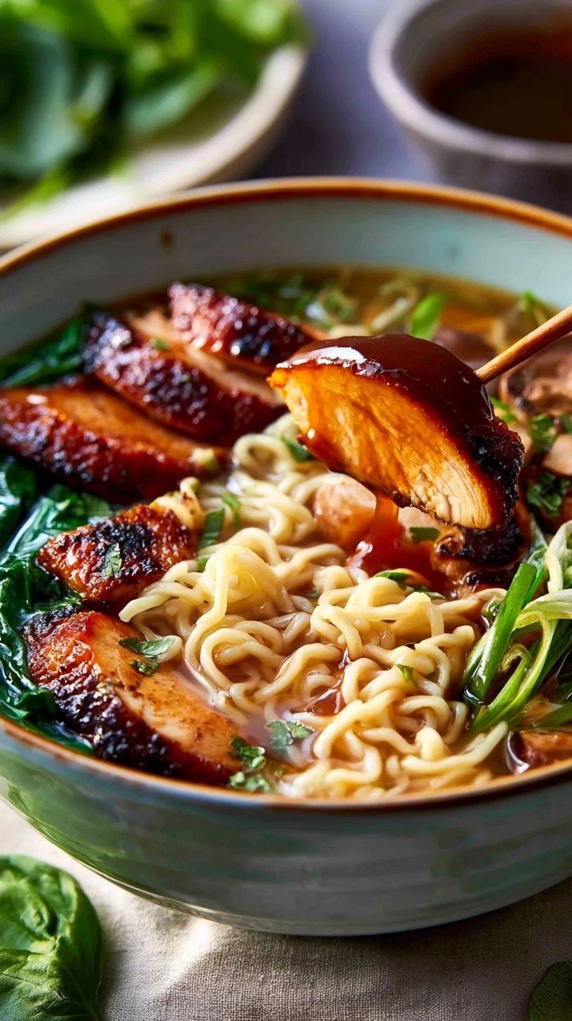 Ginger Glazed Chicken Ramen with Savory Broth
