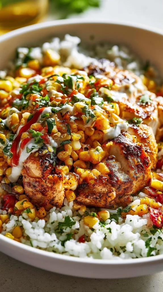 Street Corn Chicken Rice Bowl Recipe
