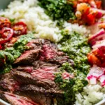 Skirt Steak Rice Bowls with Chimichurri Sauce