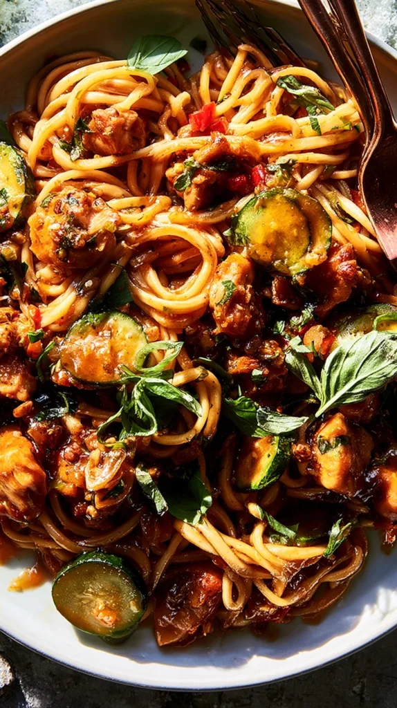 Sticky Garlic Chicken Noodles: A Fast 30-Minute Dinner