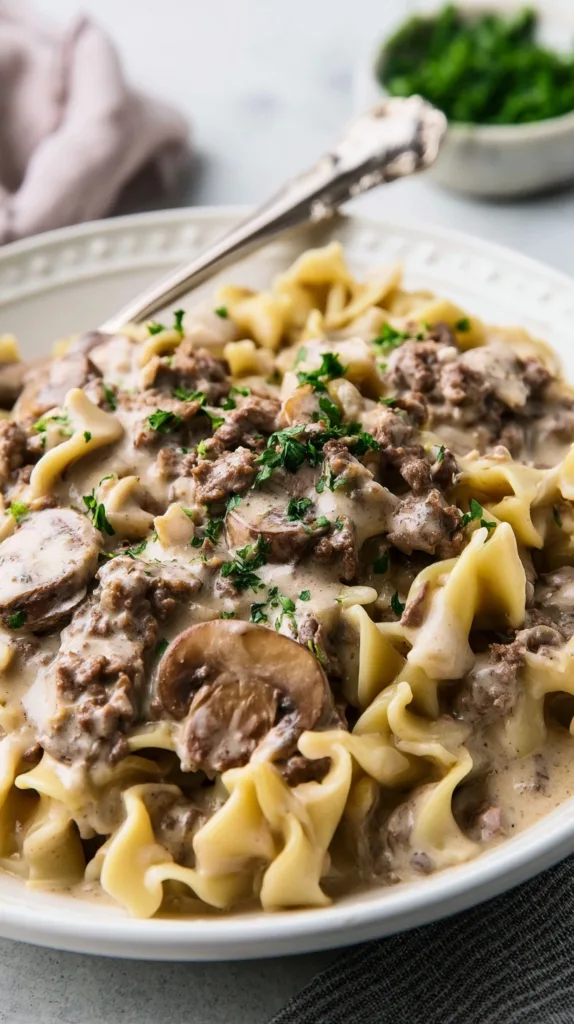 Easy Ground Beef Stroganoff (No Cream Soup)