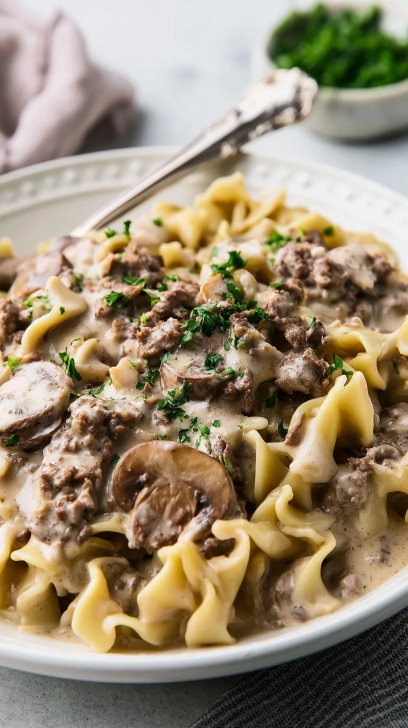 Easy Ground Beef Stroganoff (No Cream Soup)