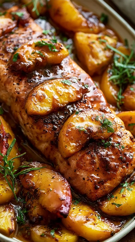 Bourbon Peach Roasted Salmon
