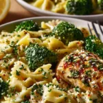 Cowboy Butter Lemon Bowtie Chicken with Broccoli