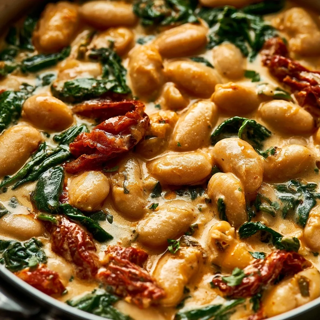Tuscan Butter Beans with Spinach and Sun-dried Tomato