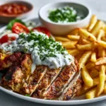 Greek Style Chicken Plate with Tzatziki & Fries