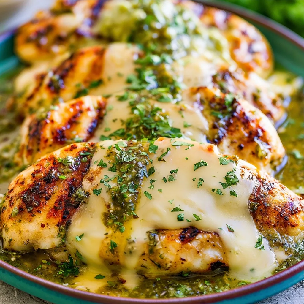 Grilled Salsa Verde Pepper Jack Chicken Recipe