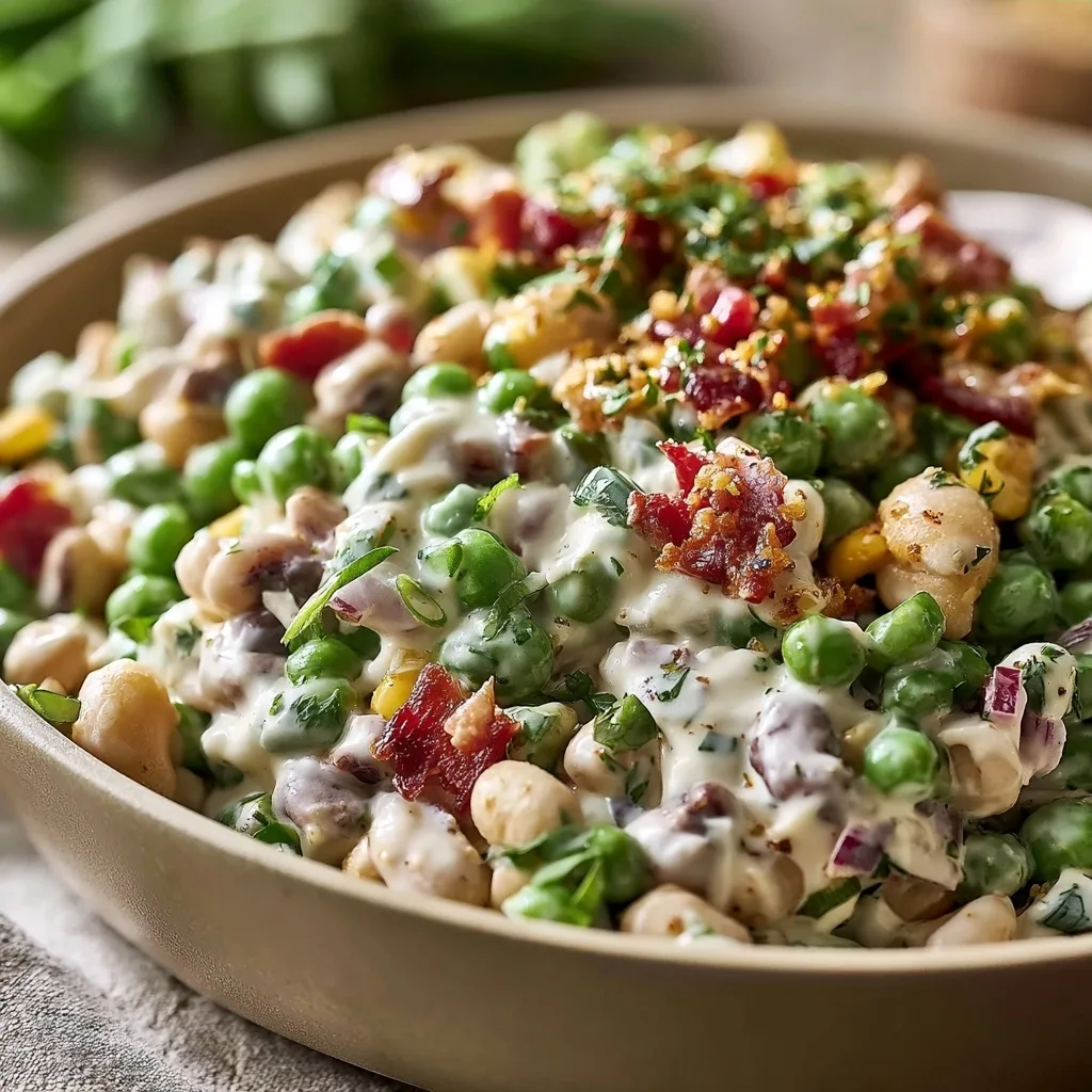 Creamy Southern Pea Salad with Sharp Cheddar