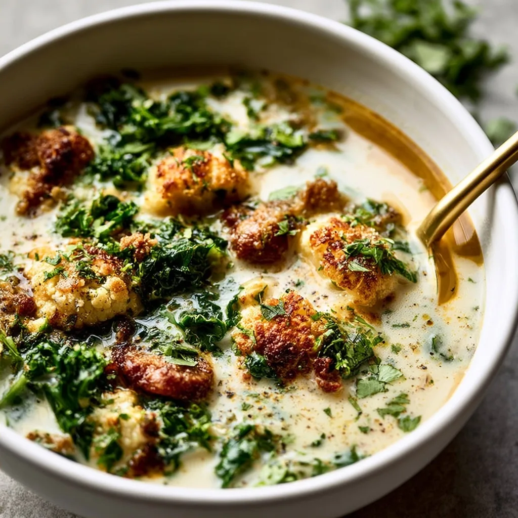 Cauliflower Sausage Kale Soup Recipe