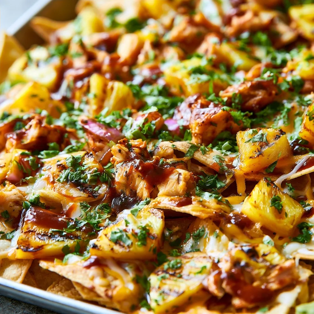 BBQ Chicken and Grilled Pineapple Nachos
