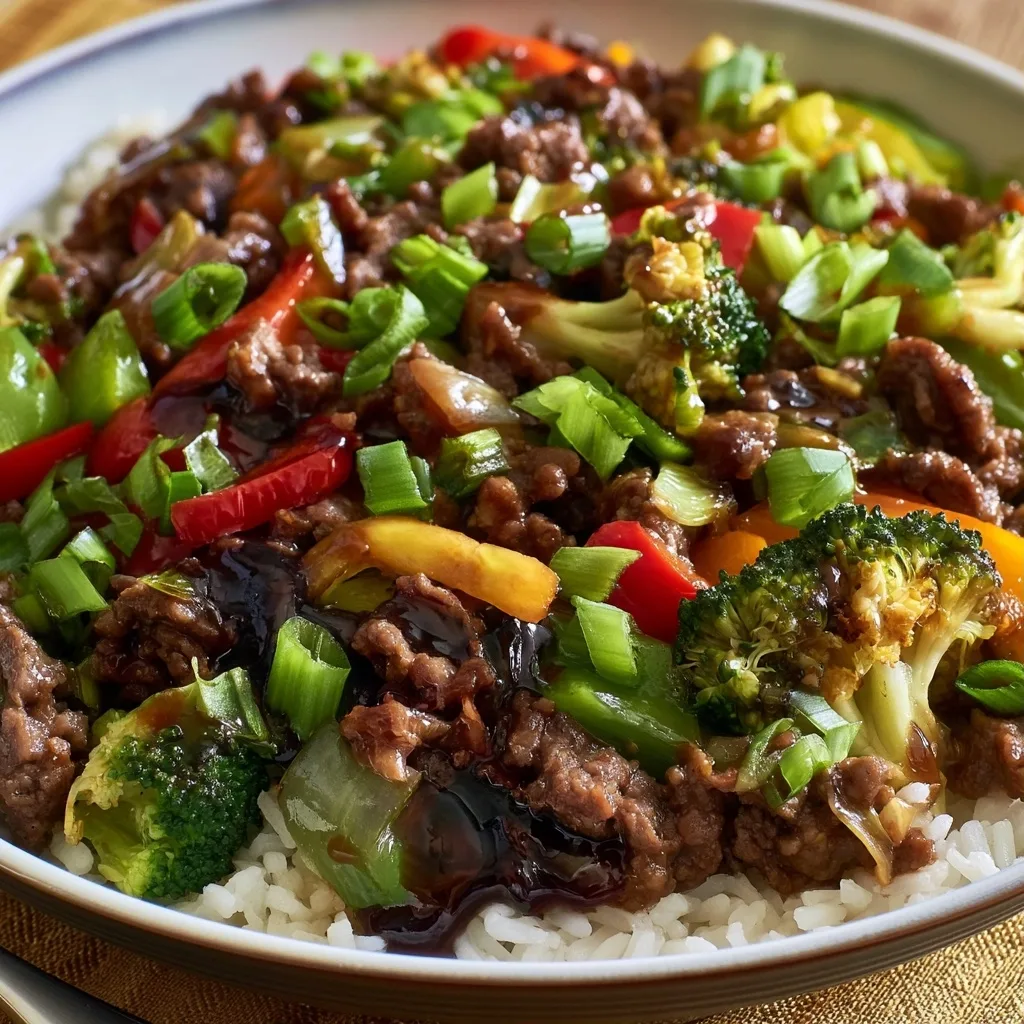 Mongolian Ground Beef with Veggies Recipe