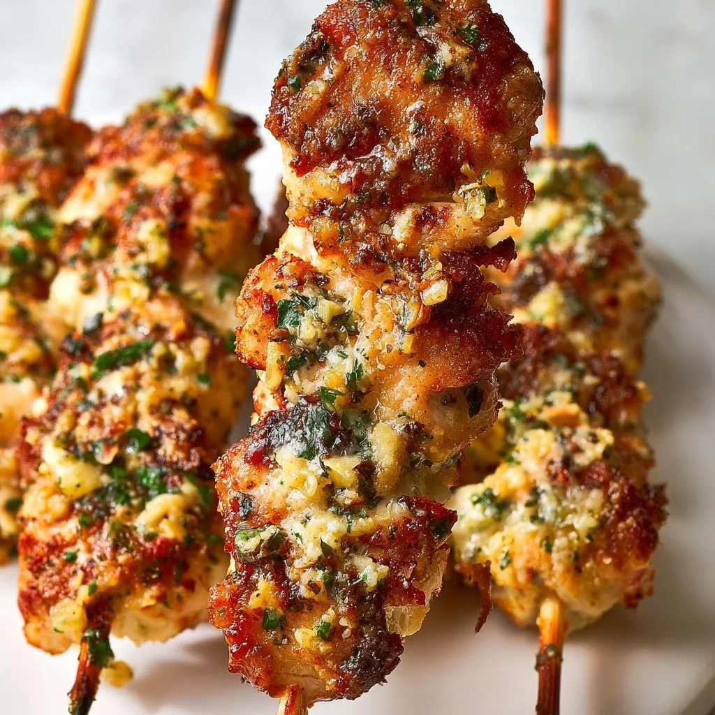 Garlic Parmesan Chicken Skewers: Easy Air Fryer Recipe