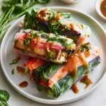 Vegetable Spring Rolls with Ginger Sesame Tofu Recipe