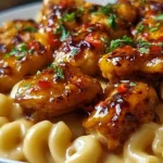 Sweet and Spicy Honey Pepper Chicken with Creamy Macaroni Cheese