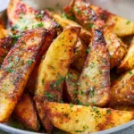 Crispy Garlic Parmesan Potato Wedges Recipe