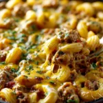 Cheesy Ground Beef Pasta Skillet Recipe