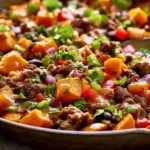 Southwest Ground Beef and Sweet Potato Skillet Recipe