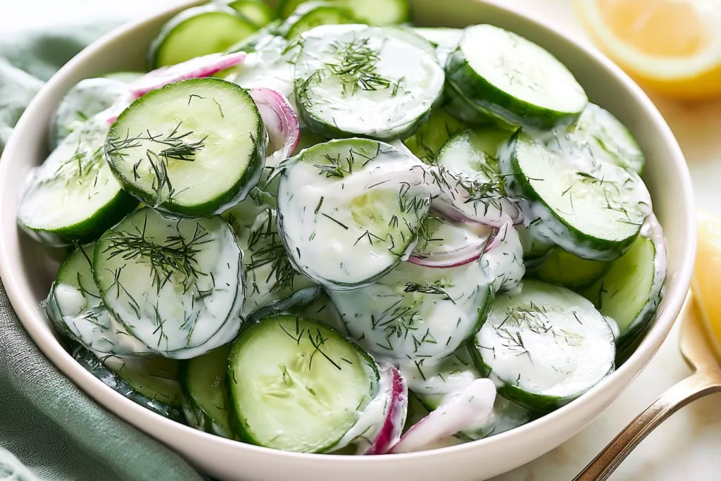 Cucumber Dill Salad with Tangy Yogurt Dressing