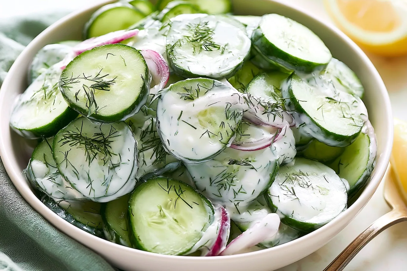 Cucumber Dill Salad with Tangy Yogurt Dressing