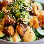 Crispy Bang Bang Salmon Bites Bowls