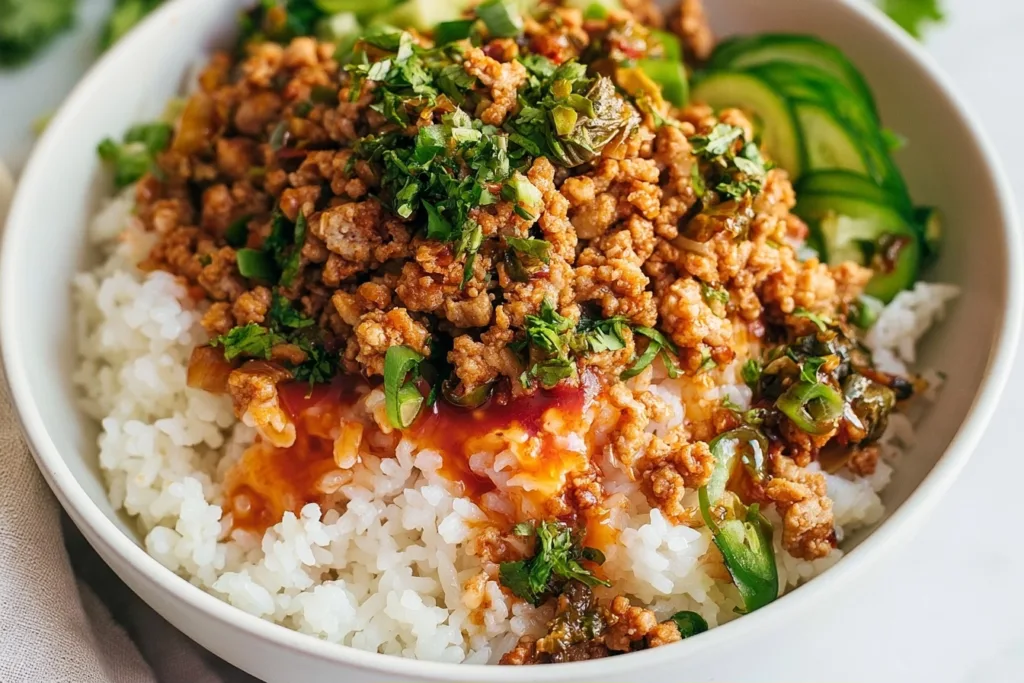 Firecracker Ground Chicken Bowl: Easy Weeknight Dinner