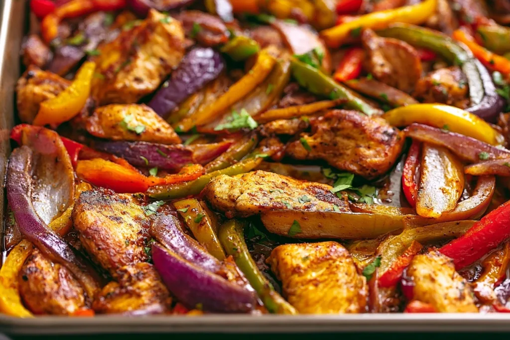 30 Minute Sheet Pan Chicken Fajitas