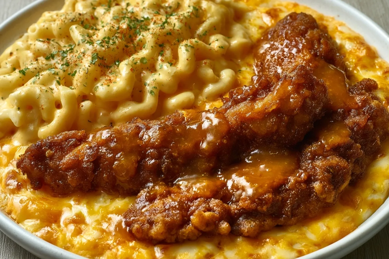 Hot Honey Chicken Tenders with Mac n Cheese