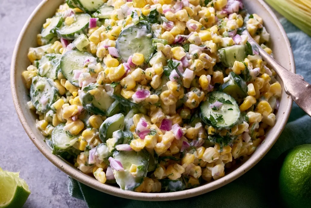 Creamy Corn Cucumber Salad: A Fresh Healthy Side