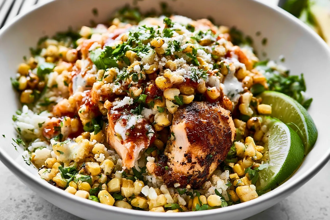 Street Corn Chicken Rice Bowls Recipe