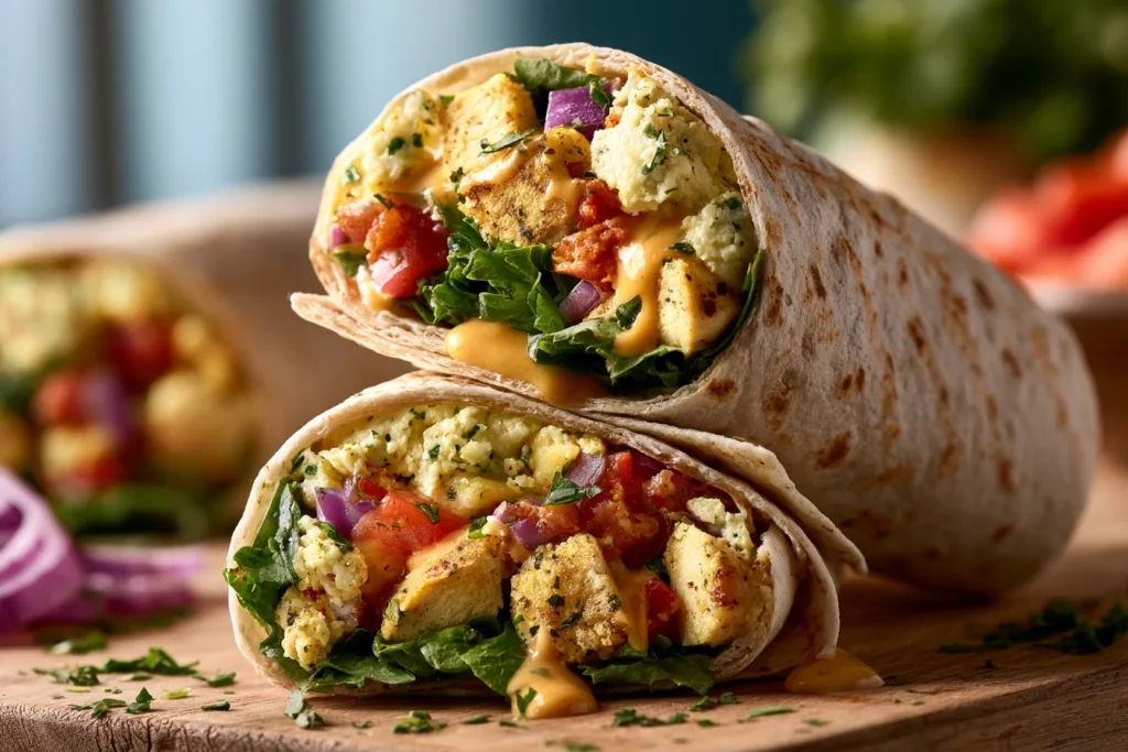 Healthy Lunch Wraps with Creamy Chickpeas and Greens