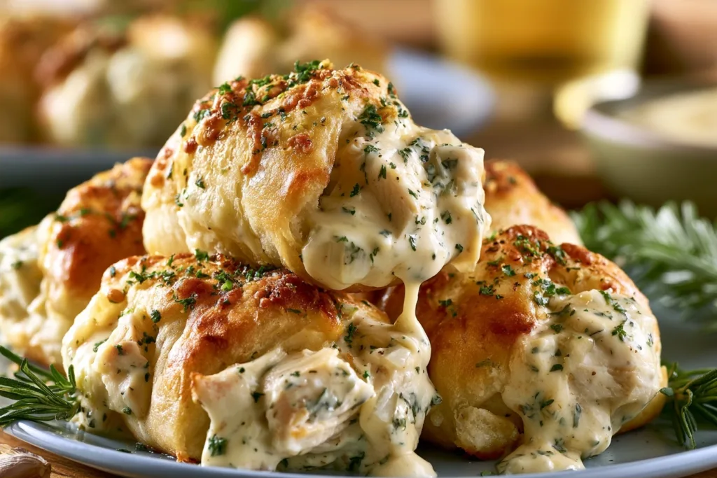 Chicken Alfredo Crescent Roll-Ups